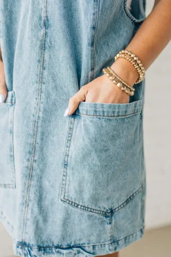 Paisley Denim Jumper Dress