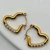 Pearl Accent Heart Hoops