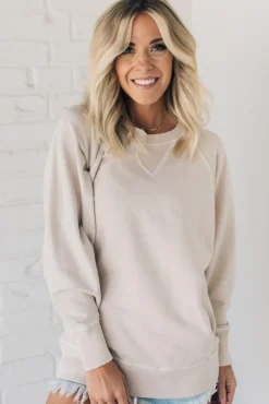 Ribbed Accent Pocketed Pullover