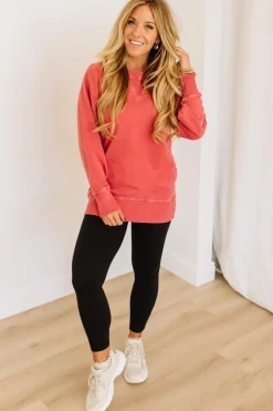 Ribbed Accent Pocketed Pullover