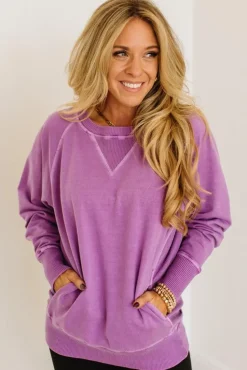 Ribbed Accent Pocketed Pullover