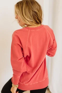 Ribbed Accent Pocketed Pullover