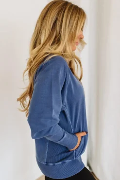 Ribbed Accent Pocketed Pullover