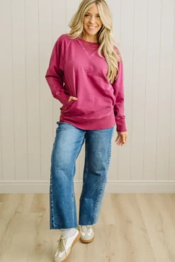 Ribbed Accent Pocketed Pullover