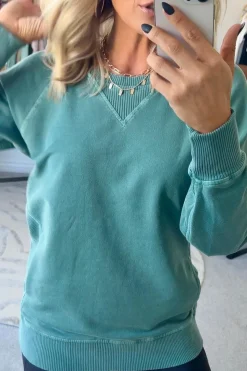 Ribbed Accent Pocketed Pullover