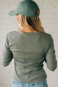 Ribbed Snap Henley Top