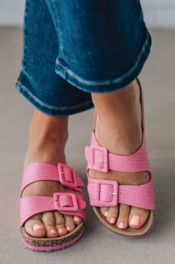 Rita Raffia Double Strap Slides