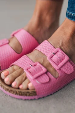 Rita Raffia Double Strap Slides