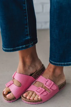 Rita Raffia Double Strap Slides