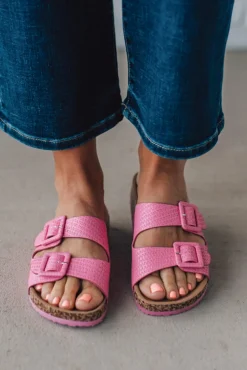 Rita Raffia Double Strap Slides