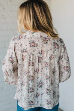 Roman V-Neck Smocked Top