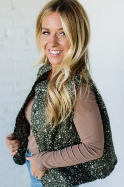 Ruffled Ditsy Floral Vest