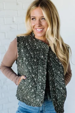 Ruffled Ditsy Floral Vest