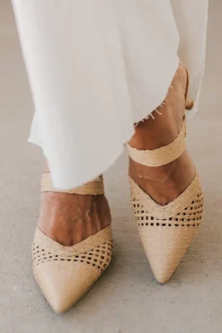 Rylie Raffia Kitten Heels