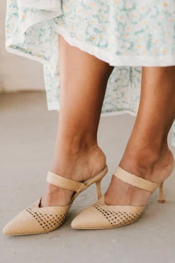 Rylie Raffia Kitten Heels