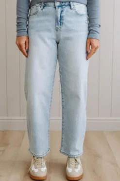 Sammi Barrel Cut Denim | Light Wash - RISEN