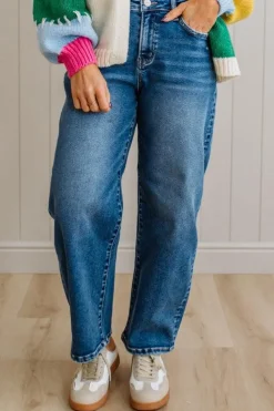 Sammi Barrel Cut Denim | Medium Wash - RISEN