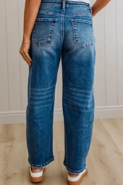 Sammi Barrel Cut Denim | Medium Wash - RISEN