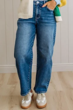 Sammi Barrel Cut Denim | Medium Wash - RISEN