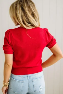 Scallop Edge Pointelle Sweater Tee