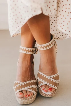 Shayla Embroidered Strap Wedges