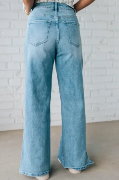 Sisiney Side Slit High Rise Drawstring Jeans - ANNIEWEAR