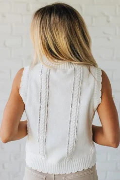 Sofia Scalloped + Embroidered Vest
