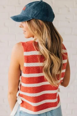 Striped Side Tie Top