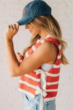Striped Side Tie Top