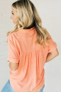 Sydney Wash Linen Collar Top