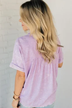 Sydney Wash Linen Collar Top