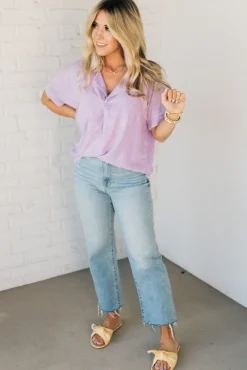 Sydney Wash Linen Collar Top