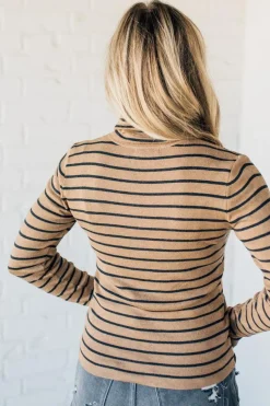 Tate Striped Turtleneck Top