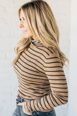 Tate Striped Turtleneck Top
