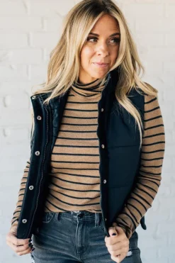 Tate Striped Turtleneck Top