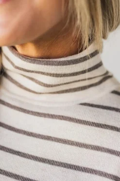 Tate Striped Turtleneck Top
