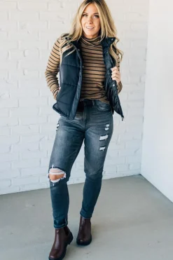 Tate Striped Turtleneck Top