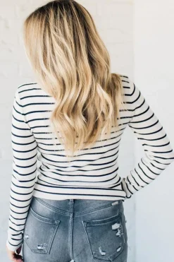 Tate Striped Turtleneck Top