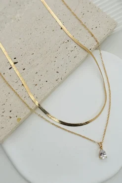 Teardrop Rhinestone Necklace Set