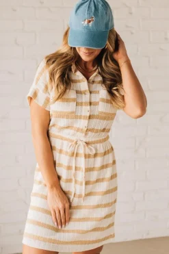 Tenna Tie Waist Striped Dress