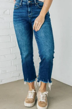 Theo Frayed Crop Jeans - ZENANA