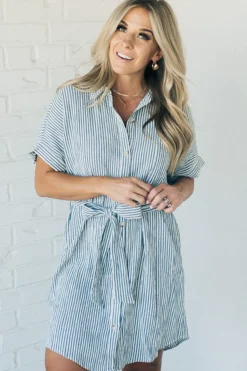 Theo Striped Shirt Dress