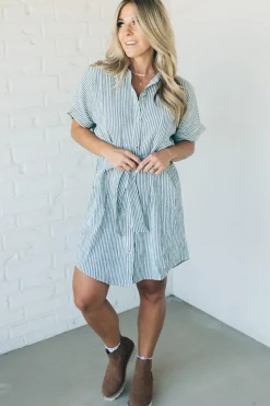 Theo Striped Shirt Dress