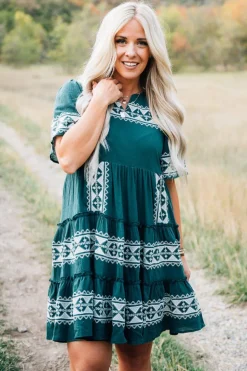 Tiered Mini Dress with Applique