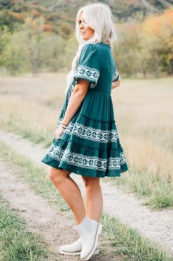 Tiered Mini Dress with Applique