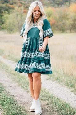 Tiered Mini Dress with Applique