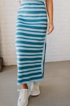 Top Tier Striped + Ribbed Skirt