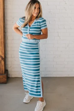 Top Tier Striped + Ribbed Skirt