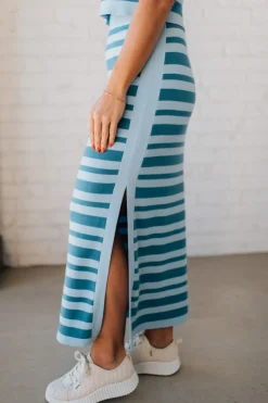 Top Tier Striped + Ribbed Skirt