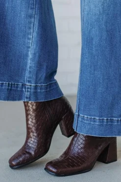 Tyler Woven Block Heel Boots
